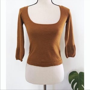 PRADA sweater cropped brown cashmere xs